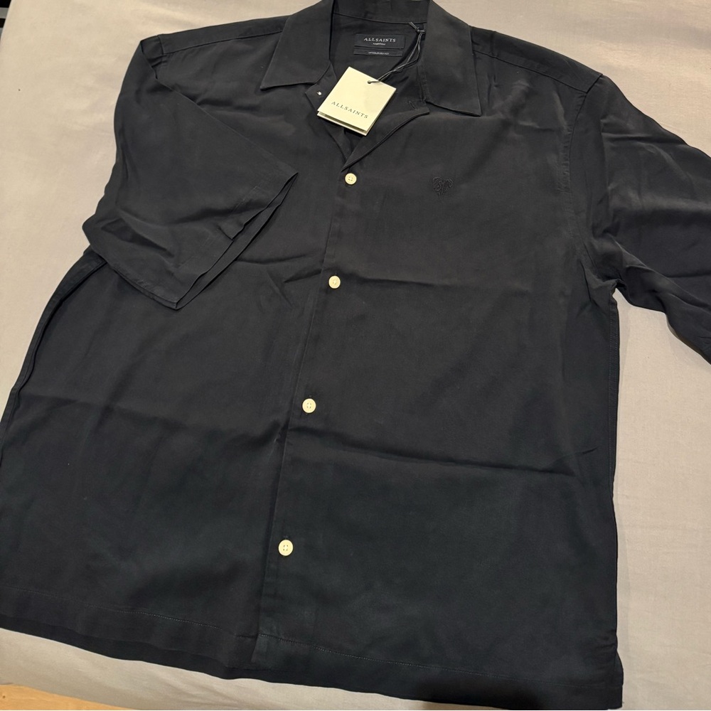 All Saints Classic Black Oversized Shirt